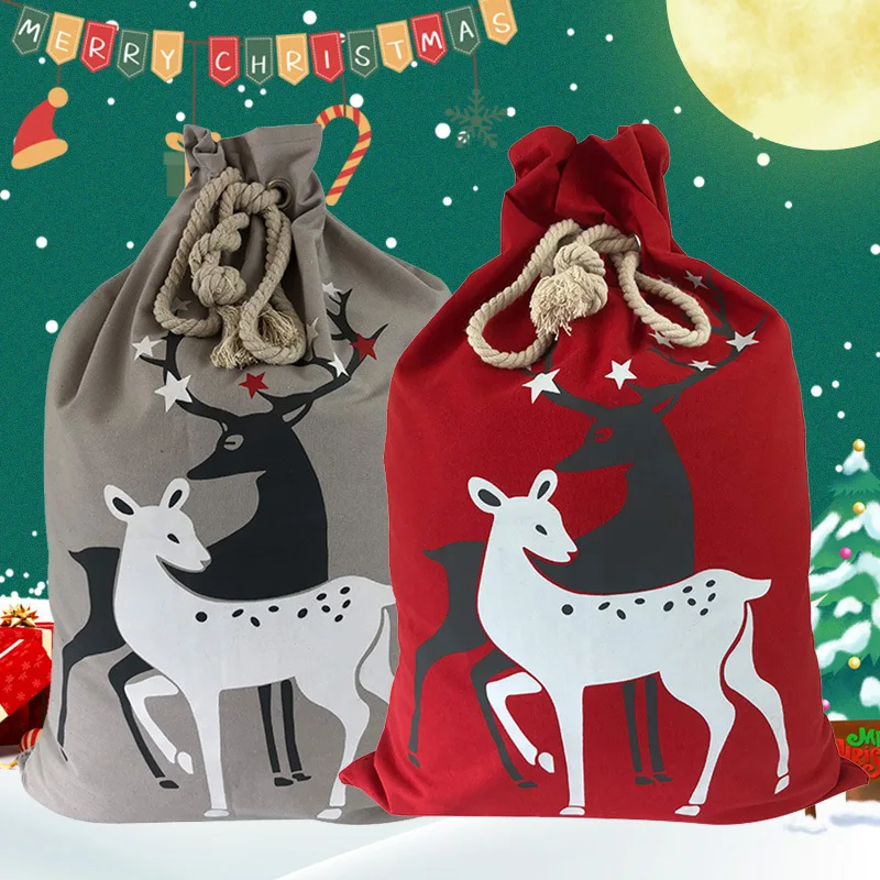 Christmas Large-capacity Double Elk Canvas Drawstring Gift Bag, 70 Cm, 2022New Year Children's Candy Bag, Holiday Party Supplies
Christmas Large-capacity Double Elk Canvas Drawstring Gift Bag, 70 Cm, 2022New Year Children's Candy Bag, Holiday Party Supplies