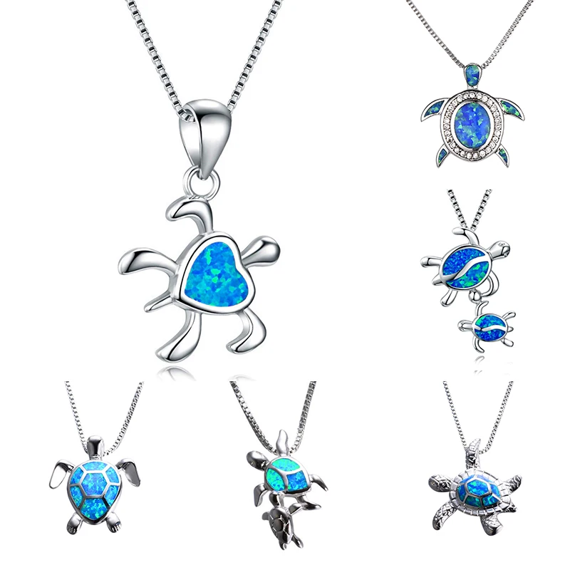 Cute Female Blue Imitation Fire Opal Pendant Necklace Silver Color Wedding Necklace Boho Animal Sea Turtle Necklaces For Women
Cute Female Blue Imitation Fire Opal Pendant Necklace Silver Color Wedding Necklace Boho Animal Sea Turtle Necklaces For Women