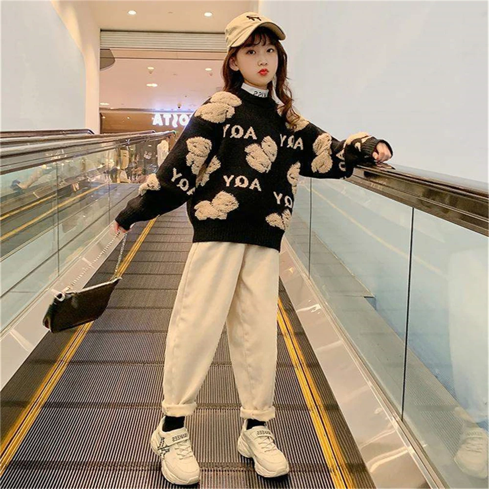 Girls Sweater 2021 New Autumn and Winter Dress Foreign Middle School Students Pullover Sweater Children Loose Sweater
Girls Sweater 2021 New Autumn and Winter Dress Foreign Middle School Students Pullover Sweater Children Loose Sweater