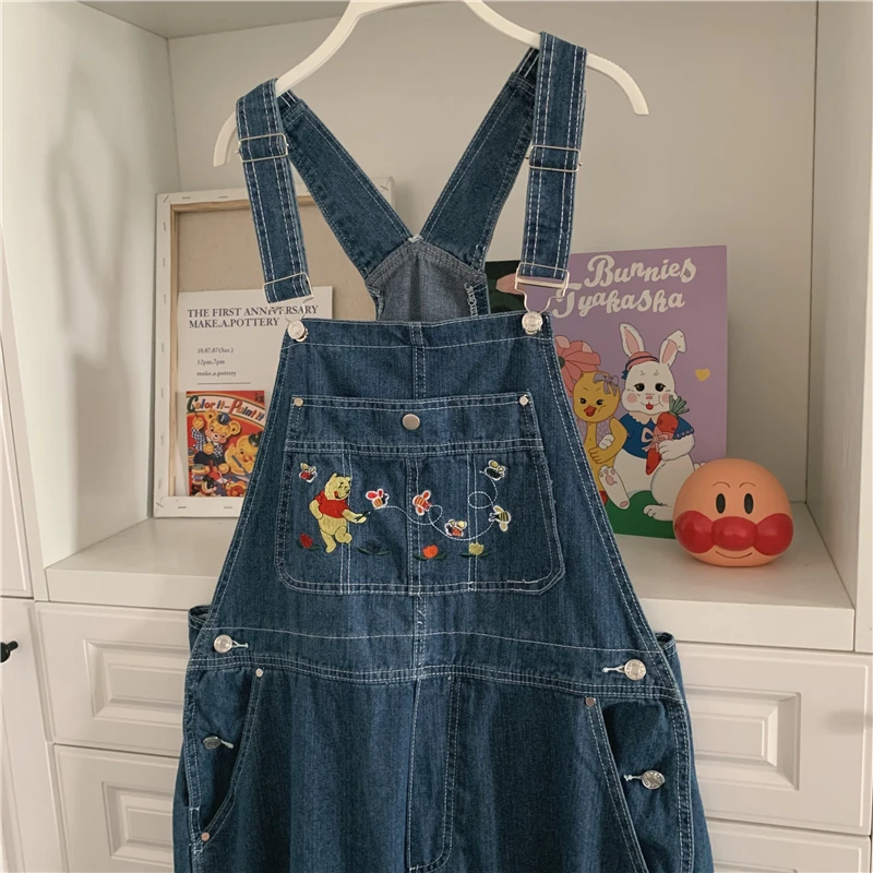 New Harajuku Kawaii Overalls Girl Embroidered Cartoon Pattern Denim Jumpsuits Female Loose Bib Trousers Mujer
New Harajuku Kawaii Overalls Girl Embroidered Cartoon Pattern Denim Jumpsuits Female Loose Bib Trousers Mujer