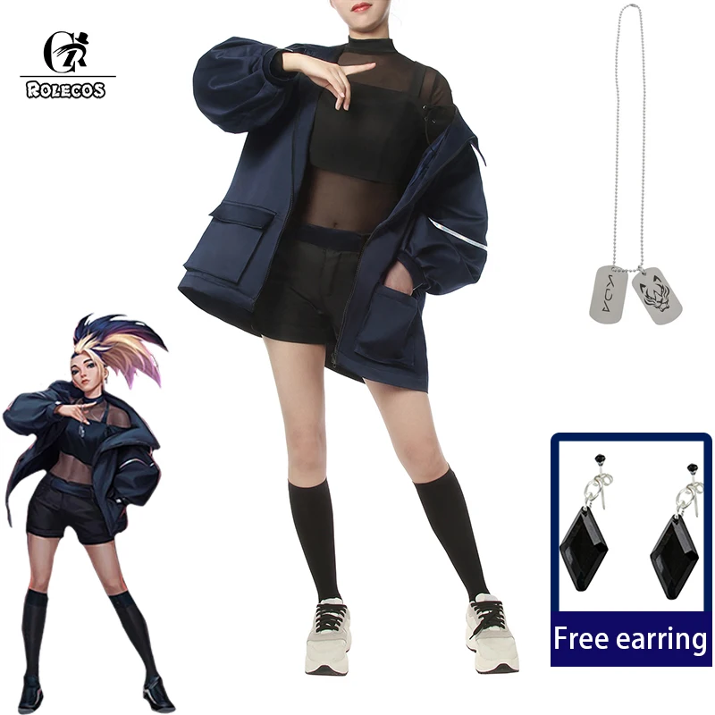 ROLECOS LOL KDA Baddest Akali Косплей Костюм KDA AKALI Косплей LOL сексуальный костюм куртка ожерелье для женщин Хэллоуин полный комплект 
ROLECOS LOL KDA Baddest Akali Косплей Костюм KDA AKALI Косплей LOL сексуальный костюм куртка ожерелье для женщин Хэллоуин полный комплект