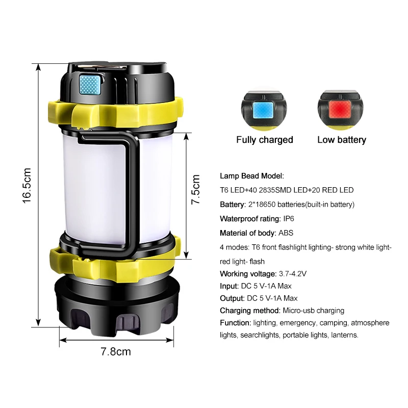 LED Camping Light USB Rechargeable Flashlight Dimmable Spotlight Work Light Waterproof Searchlight for Camping Hiking Outdoor
LED Camping Light USB Rechargeable Flashlight Dimmable Spotlight Work Light Waterproof Searchlight for Camping Hiking Outdoor