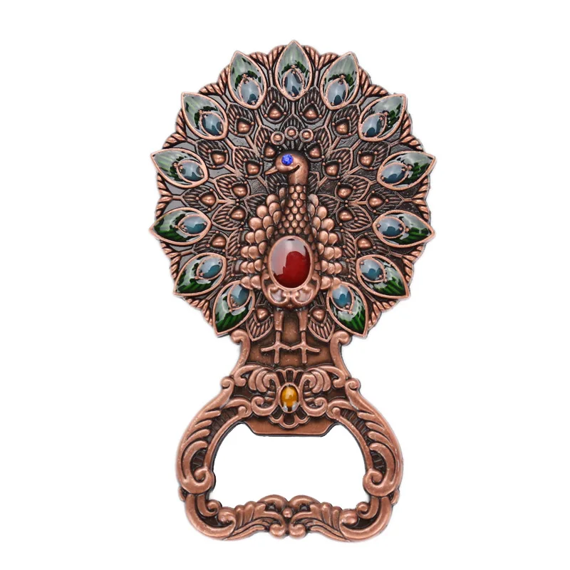 High Quality Retro Alloy Peacock Decorative Magnets Creative Multifunction KTV Bar Bottle Beer Opener Fridge Magnet Gift Ideas
High Quality Retro Alloy Peacock Decorative Magnets Creative Multifunction KTV Bar Bottle Beer Opener Fridge Magnet Gift Ideas