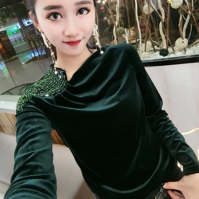 2022 Spring Autumn O-neck Long-sleeved Velvet Bottoming Shirt Streetwear Turtleneck Plaid Female T-shirts Bodycon Ladies Tops 
2022 Spring Autumn O-neck Long-sleeved Velvet Bottoming Shirt Streetwear Turtleneck Plaid Female T-shirts Bodycon Ladies Tops