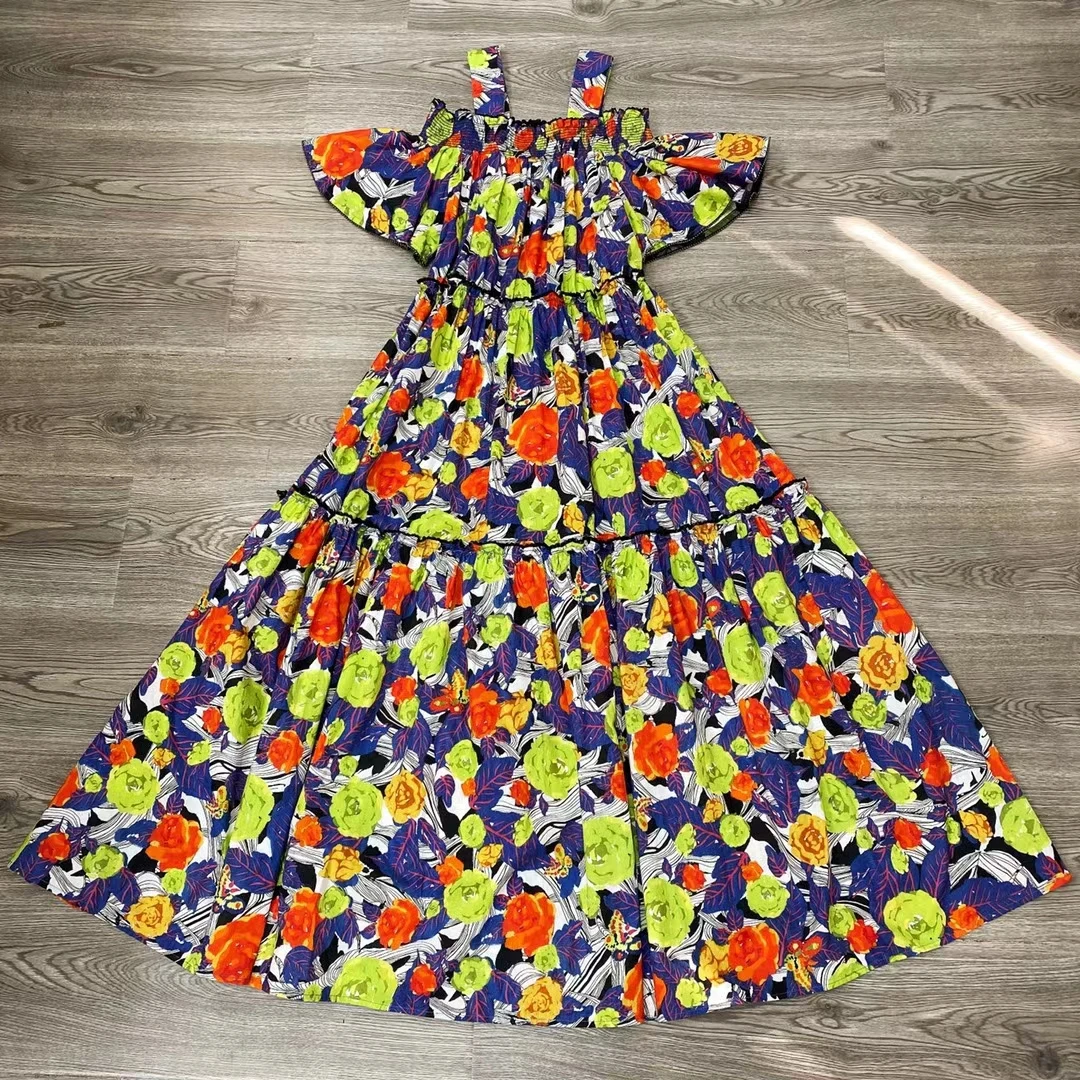 Cotton High Quality 100% 2021 Women Summer Off The Shoulder Flower Print Waist Elastic Ruffles Long Dress
Cotton High Quality 100% 2021 Women Summer Off The Shoulder Flower Print Waist Elastic Ruffles Long Dress