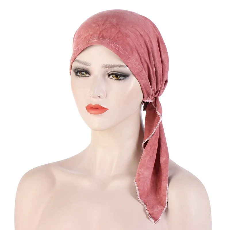 

CharmGo New Muslim Velvet Turban Headwrap for Women Pre-Tied Chemo Beanies Caps Bandana Headscarf Cancer Hijabs