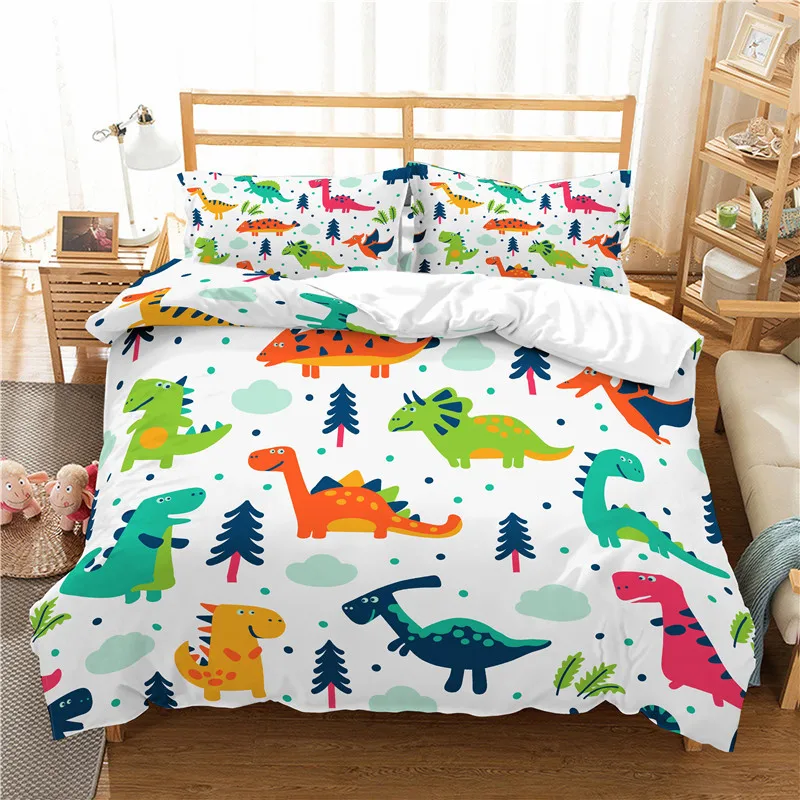 Cartoon Twin size bedding set Kids Comforter duvet cover set with pillowcases 3d dinosaur bed linen textile bedclothes
Cartoon Twin size bedding set Kids Comforter duvet cover set with pillowcases 3d dinosaur bed linen textile bedclothes