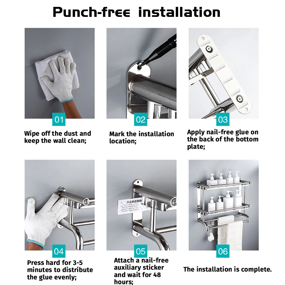 With Hooks 4Types 3 Layers Stainless Steel Bathroom Shampoo Shelf Wall Mounted Makeup Storage Holder Toilet Organizer Towel Rack
With Hooks 4Types 3 Layers Stainless Steel Bathroom Shampoo Shelf Wall Mounted Makeup Storage Holder Toilet Organizer Towel Rack