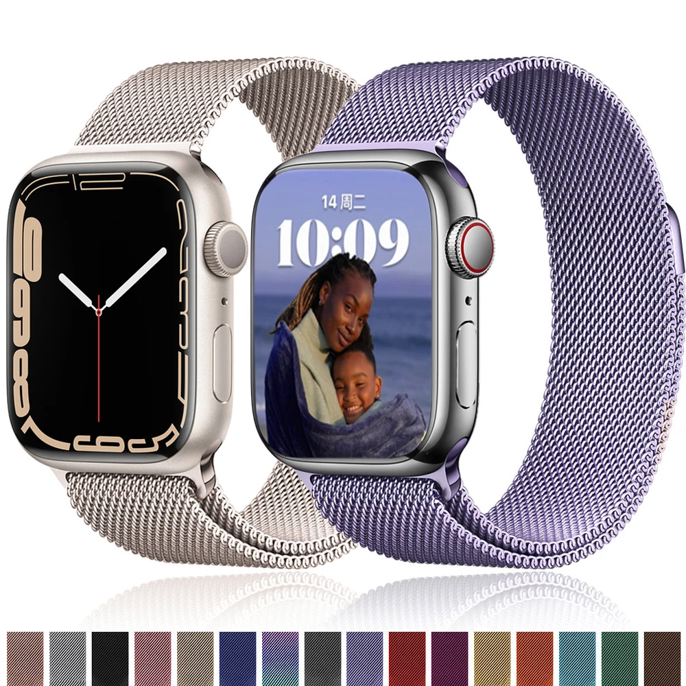 Металлический ремешок «Миланская петля» для Apple watch band 7 45 мм 44 мм 40 мм iWatch Series 42 мм 38 мм, браслет из нержавеющей стали с магнитной петлей 3456 se
Металлический ремешок «Миланская петля» для Apple watch band 7 45 мм 44 мм 40 мм iWatch Series 42 мм 38 мм, браслет из нержавеющей стали с магнитной петлей 3456 se