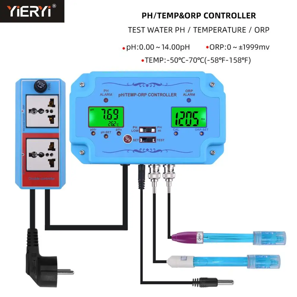Yieryi Online 3 в 1 контроллер pH/ORP/TEMP диагностический прибор типа BNC для определения