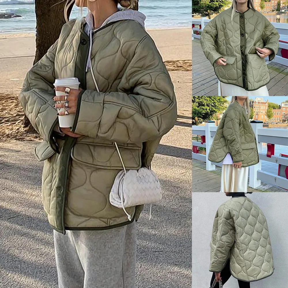 2021 Autumn Winter Women's Loose Jackets Parka Oversize Coats Round Neck Outwear Warm Female Coats Long Sleeve Cotton Clothing
2021 Autumn Winter Women's Loose Jackets Parka Oversize Coats Round Neck Outwear Warm Female Coats Long Sleeve Cotton Clothing