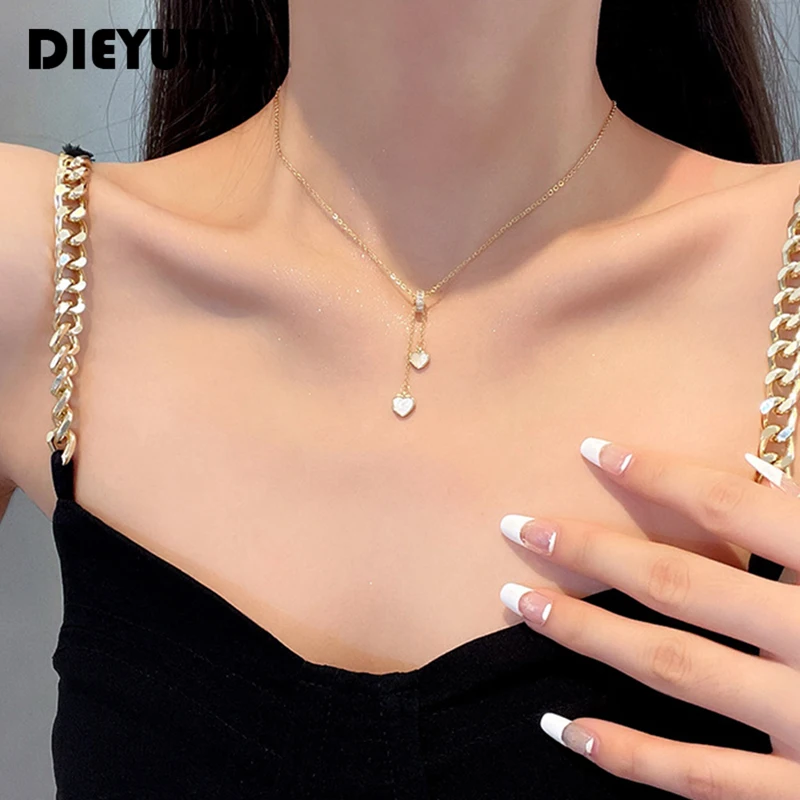 DIEYURO 316L Stainless Steel Niche Design Love Shell Girl Necklace INS Layered Adjustable Exquisite Clavicle Chain Sweet Jewelry
DIEYURO 316L Stainless Steel Niche Design Love Shell Girl Necklace INS Layered Adjustable Exquisite Clavicle Chain Sweet Jewelry