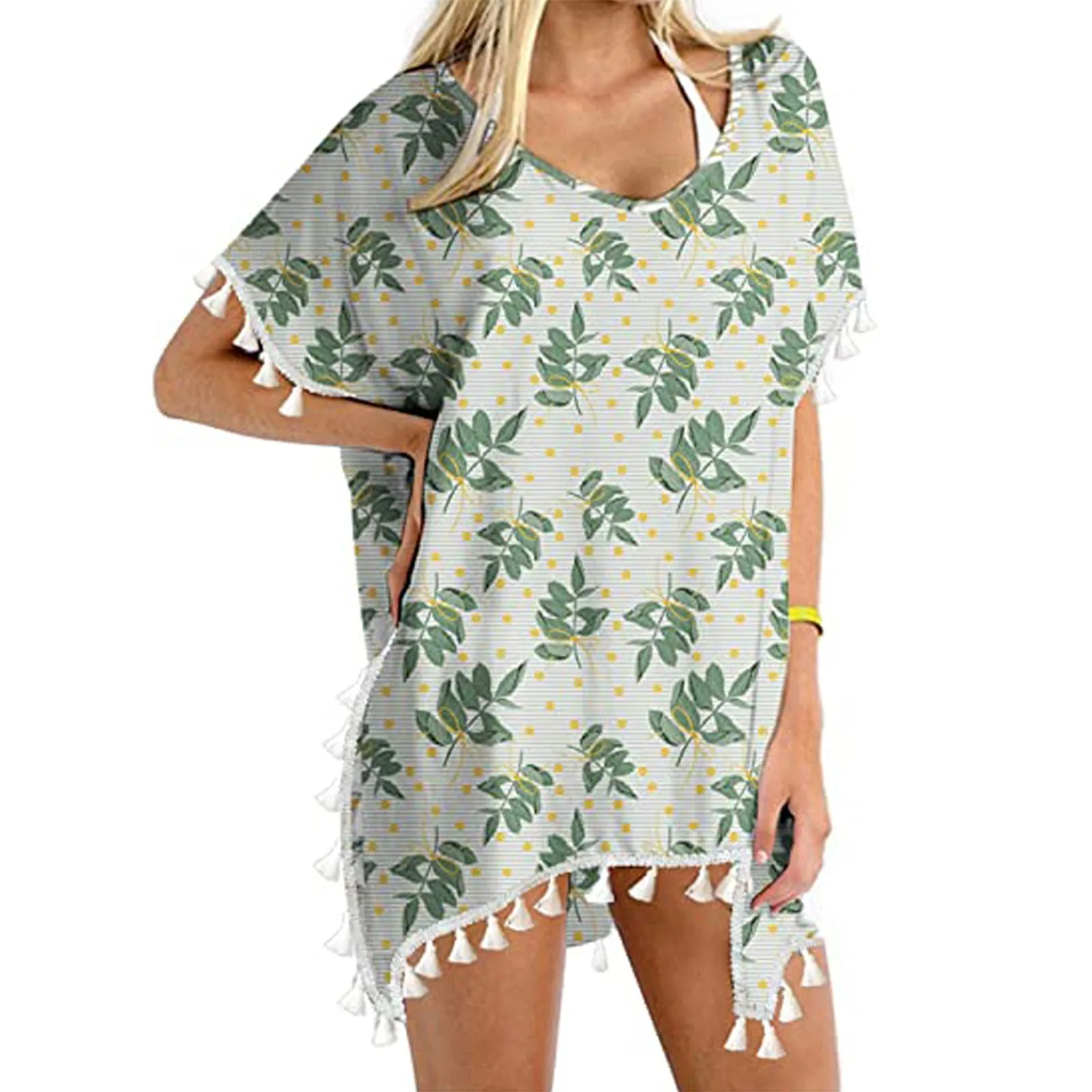 Women's Trim Kaftan Chiffon Tassels Swimwear Beach Loose Bikini Cover Up Tops Beach Dress Tunic Robe Sunscreen Bikini Cover Up
Women's Trim Kaftan Chiffon Tassels Swimwear Beach Loose Bikini Cover Up Tops Beach Dress Tunic Robe Sunscreen Bikini Cover Up