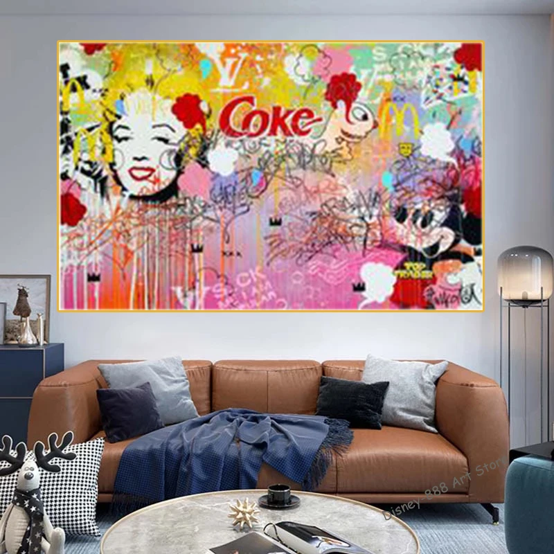 Disney Graffiti Street Art Mickey Mouse Canvas Painting Pop Art Poster and Cuadros Print Wall Art Pictures for Living Room Decor
Disney Graffiti Street Art Mickey Mouse Canvas Painting Pop Art Poster and Cuadros Print Wall Art Pictures for Living Room Decor