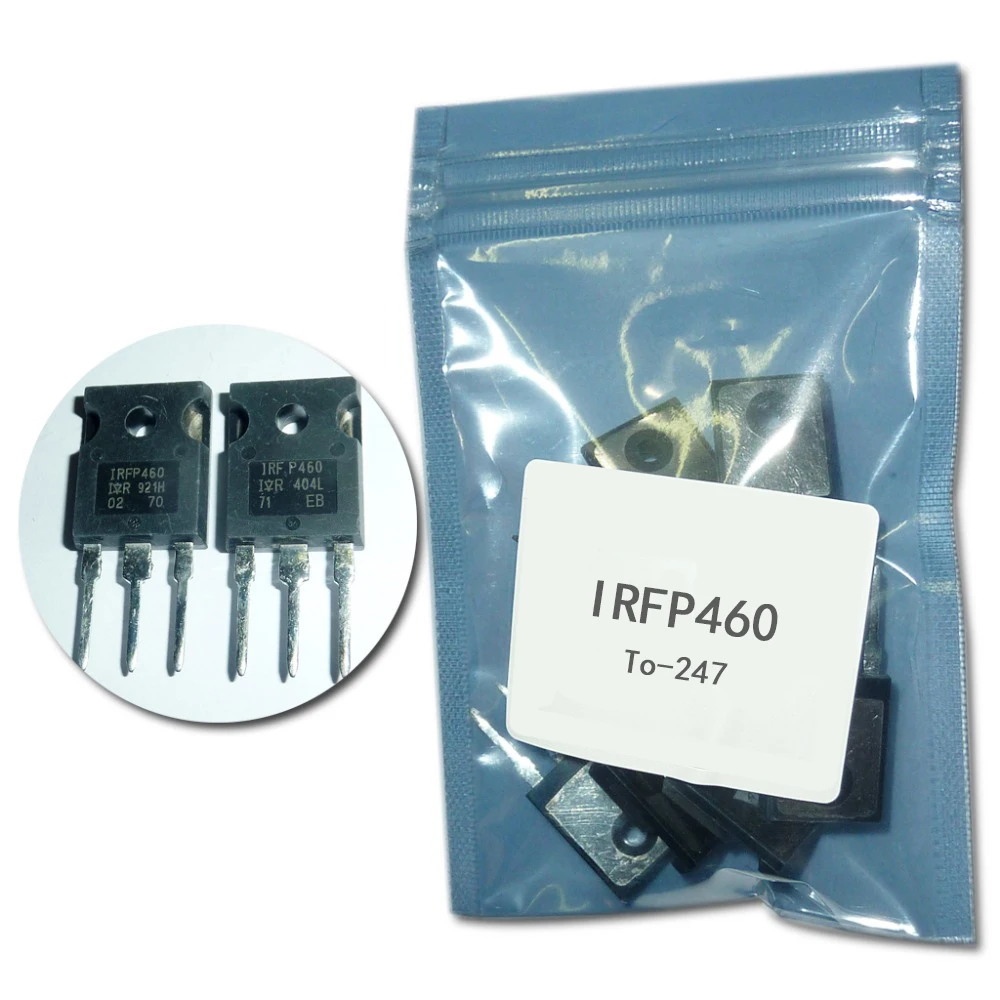 IRFP460 channel field effect tube IRFP460 20A / 500V / 0.27ohm / 280W TO - 247 5pcs/lot
IRFP460 channel field effect tube IRFP460 20A / 500V / 0.27ohm / 280W TO - 247 5pcs/lot