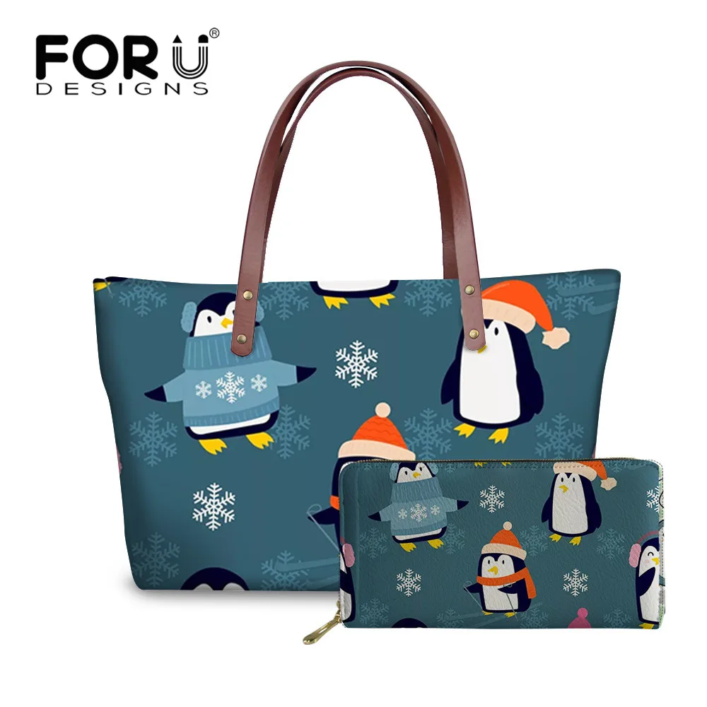 FORUDESIGNS Cute Cartoon Penguin Pattern Tote Bag for Ladies Fashion Women's Large Handbag Set Portable 2Pcs Shoulder Bag
FORUDESIGNS Cute Cartoon Penguin Pattern Tote Bag for Ladies Fashion Women's Large Handbag Set Portable 2Pcs Shoulder Bag