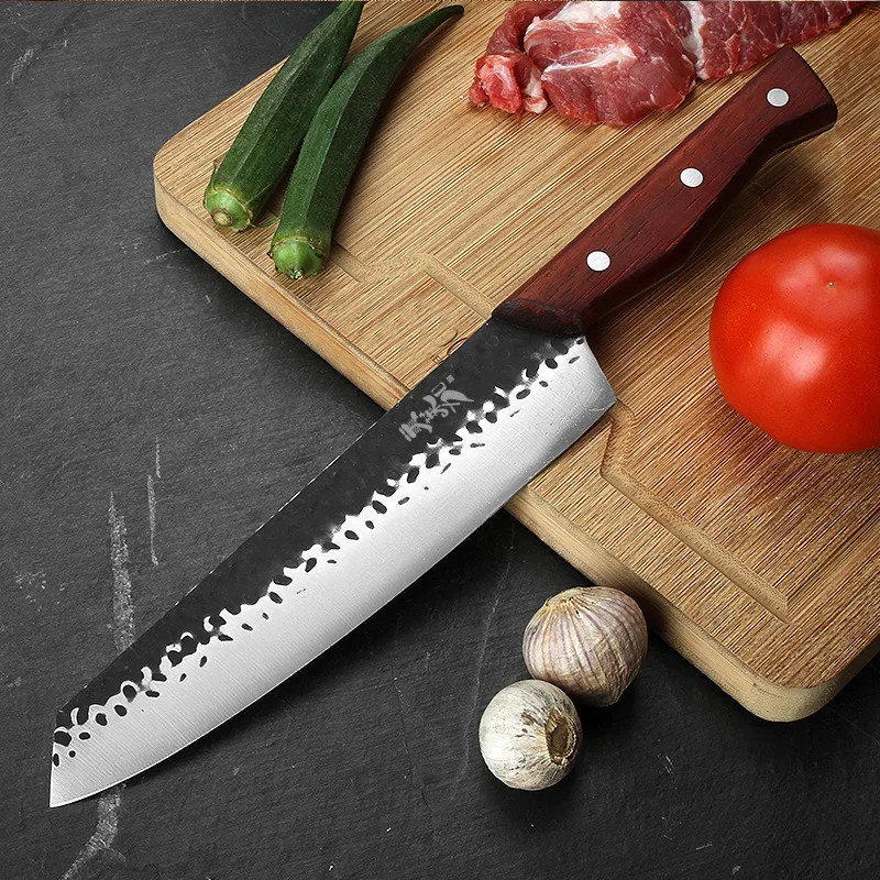 Stainless steel sharp hammered forging chef slicing meat household kitchen knife red pear handle fish slicing knife
Stainless steel sharp hammered forging chef slicing meat household kitchen knife red pear handle fish slicing knife