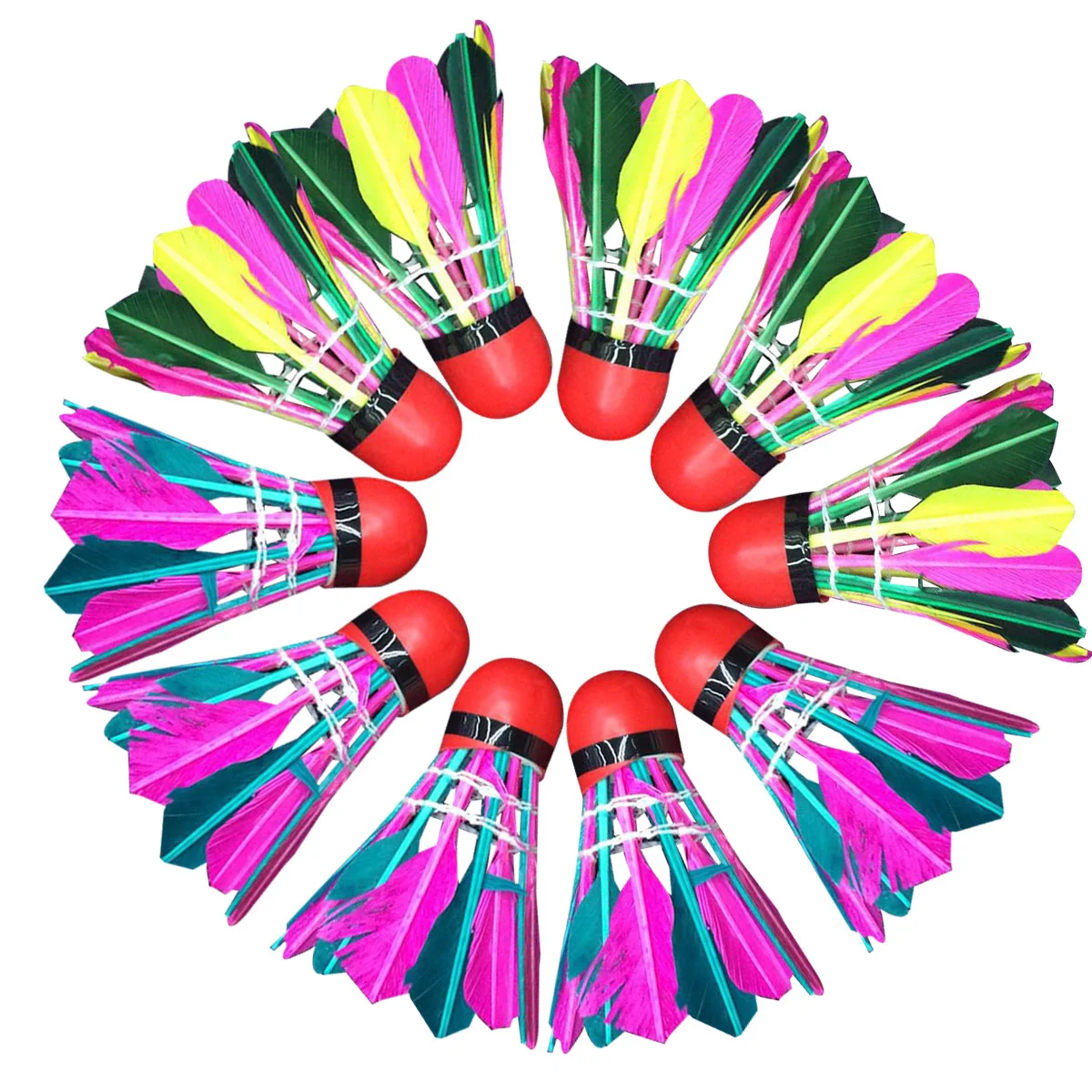 11pcs Duck Feather Badmintons Colorful Badminton Game Head Shuttlecock for Indoor Outdoor (Mixed Colors)
11pcs Duck Feather Badmintons Colorful Badminton Game Head Shuttlecock for Indoor Outdoor (Mixed Colors)