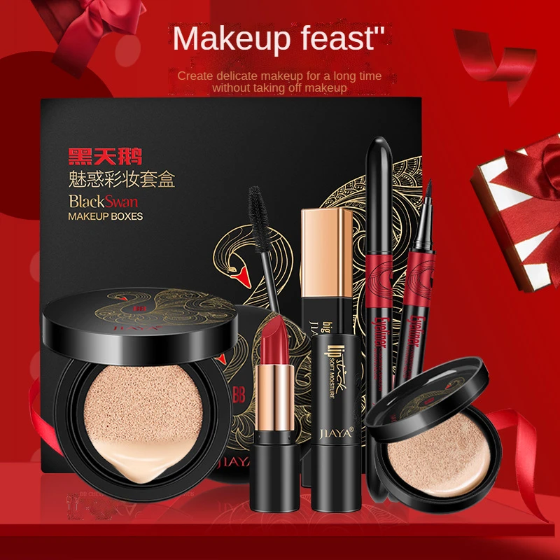 Rosemary 5 Pieces Makeup Kit for Women Cheap Makeup Set Box with Cushion BB Cream Mascara Eyeliner Lipstick Set for Beginner
Rosemary 5 Pieces Makeup Kit for Women Cheap Makeup Set Box with Cushion BB Cream Mascara Eyeliner Lipstick Set for Beginner