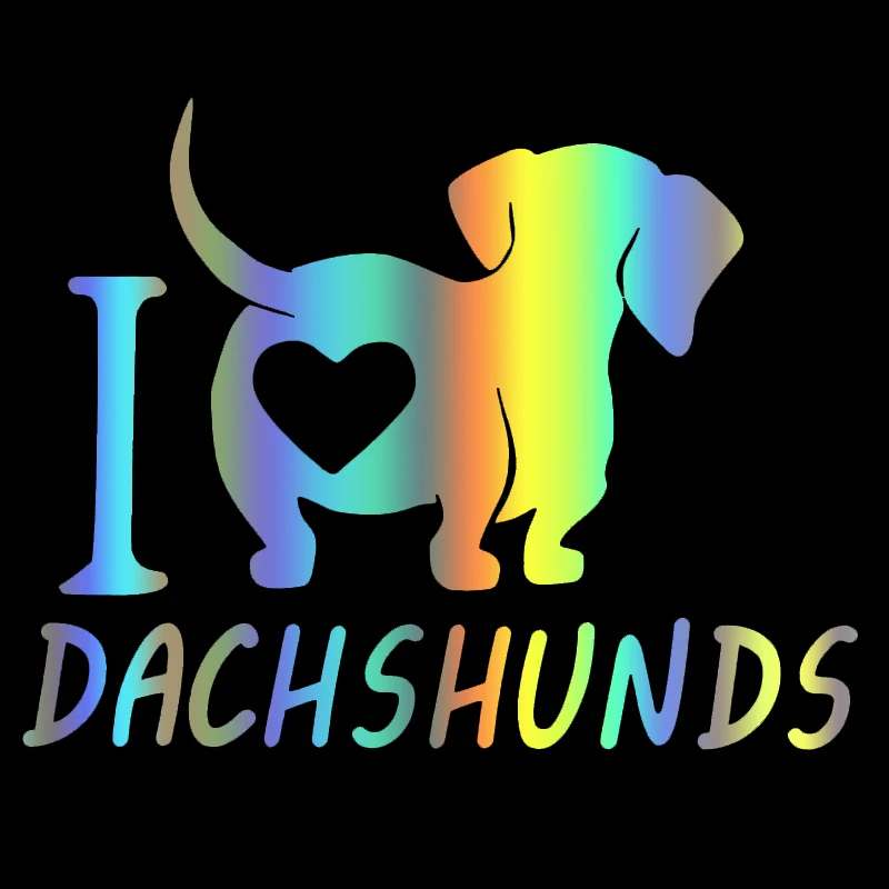 

S51174 Various Sizes/Colors Car Stickers Vinyl Decal I Love Dachshunds Motorcycle Decorative Accessories Waterproof