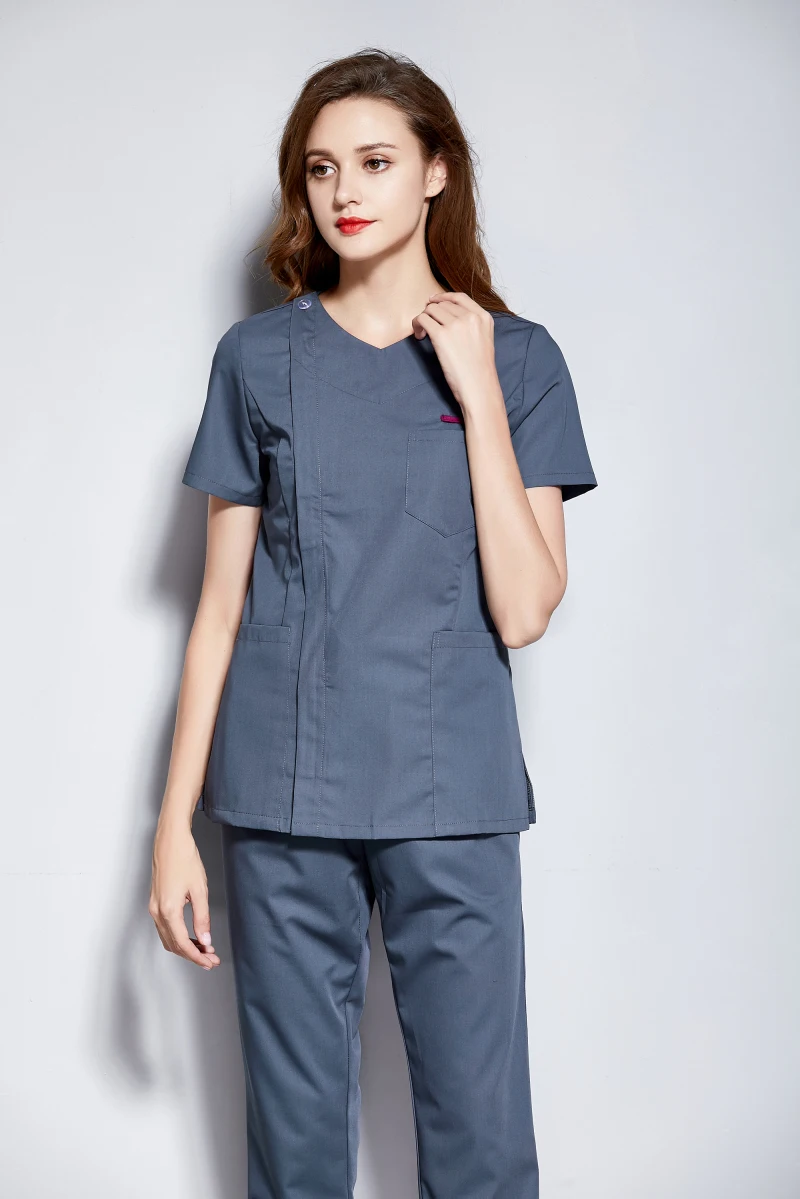Summer Front Side Zipper Opening Nurse Uniform Women Short Sleeve Simplicity Beauty Salon Skin Caring Working Grey Overall
Summer Front Side Zipper Opening Nurse Uniform Women Short Sleeve Simplicity Beauty Salon Skin Caring Working Grey Overall