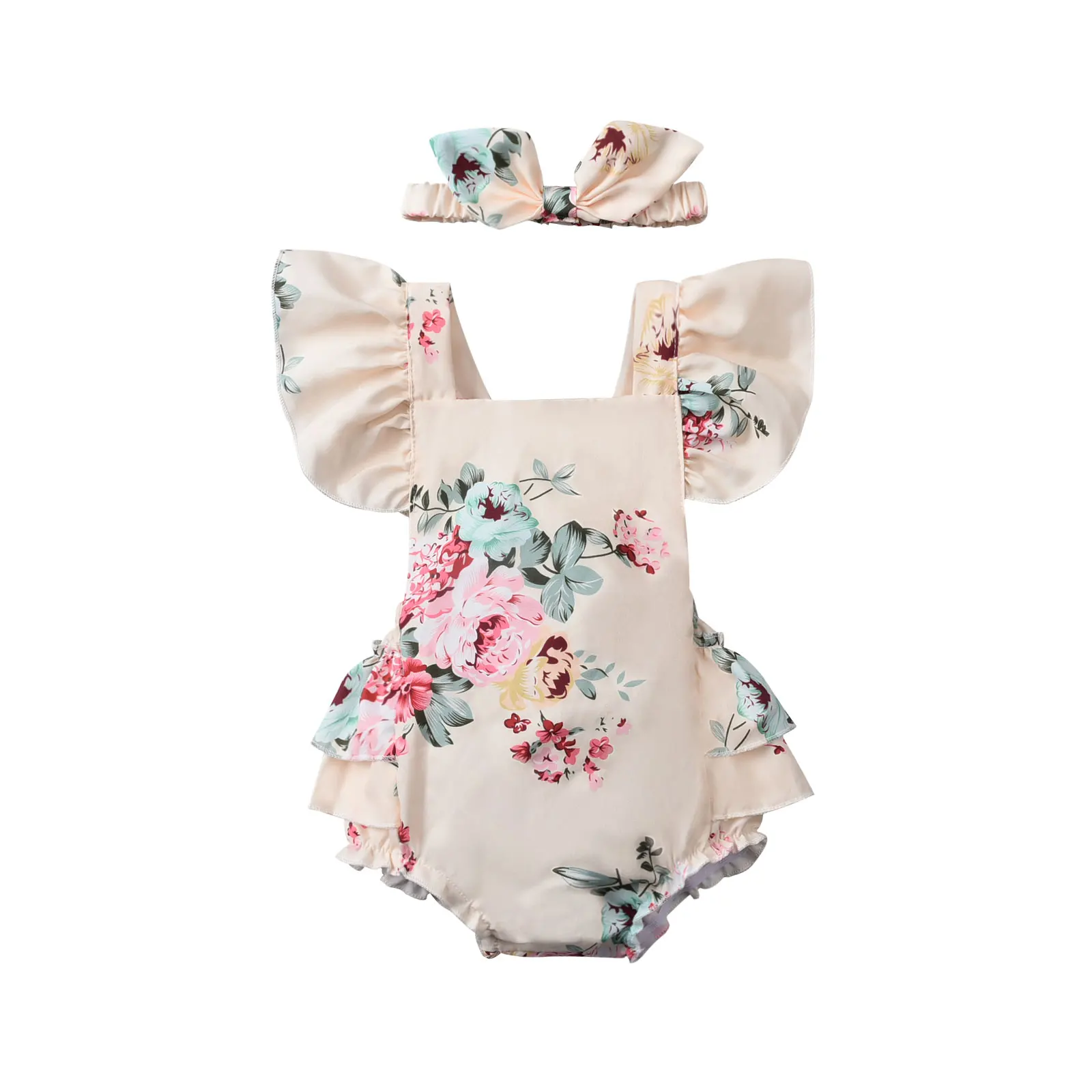 0-12 Month Breathable Baby Girls Outfit Suit Infant Summer Sweet Style Creative Floral Printing Fly Sleeve Romper + Bow Headwear
0-12 Month Breathable Baby Girls Outfit Suit Infant Summer Sweet Style Creative Floral Printing Fly Sleeve Romper + Bow Headwear