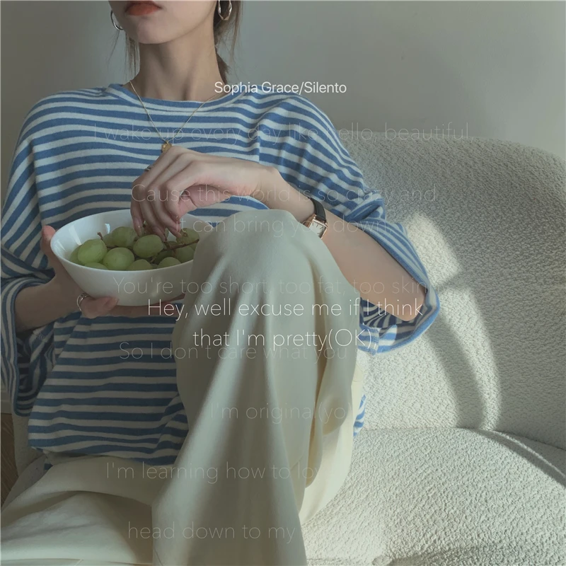 Summer Korean Style 2021 New Loose Mid-Length Striped BF Idle Style Age-Reducing Three-Quarter-Length-Sleeved T-shirt Top
Summer Korean Style 2021 New Loose Mid-Length Striped BF Idle Style Age-Reducing Three-Quarter-Length-Sleeved T-shirt Top