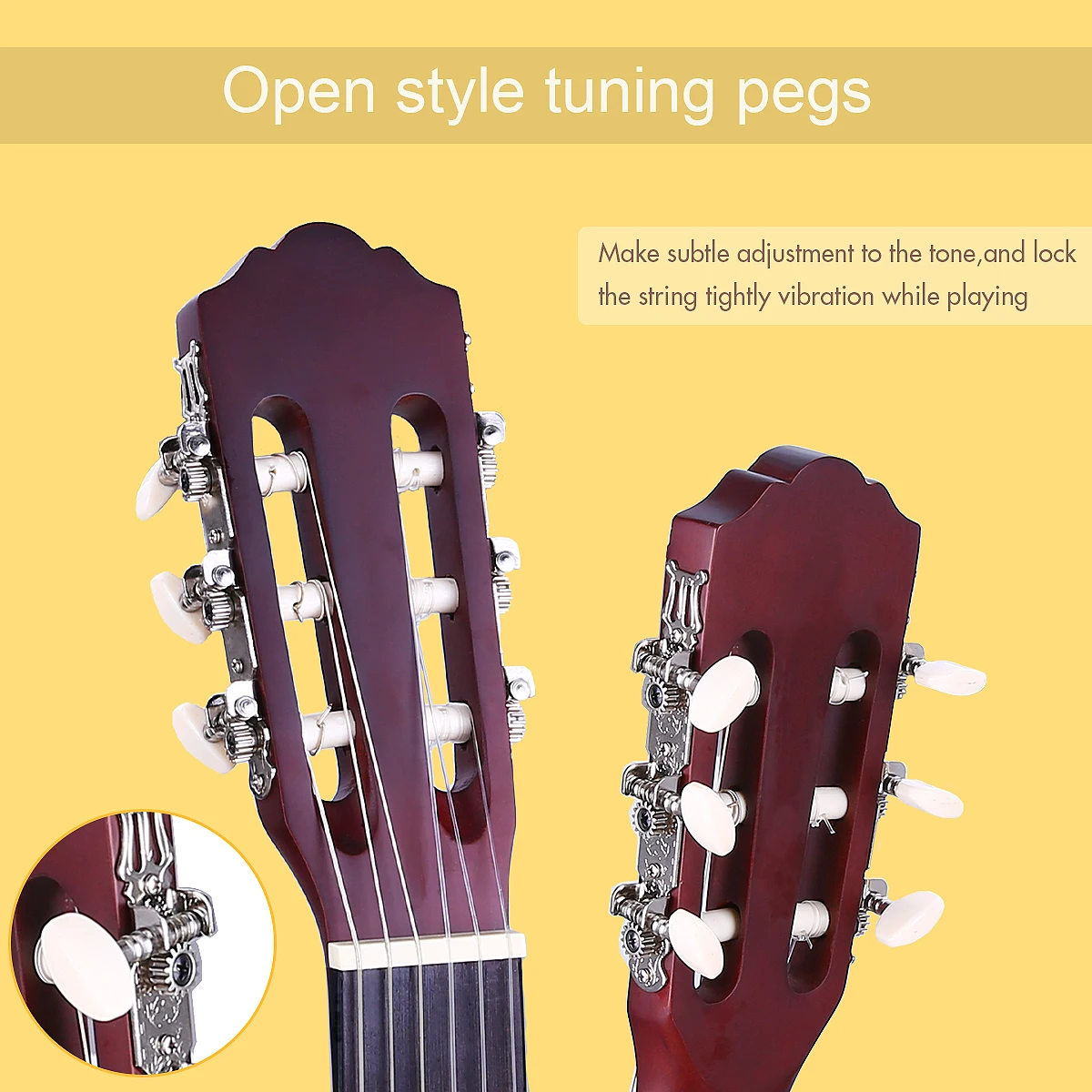 ammoon CG-12 39 Inch Acoustic Classical Guitar 6-String Guitar Merbau Topboard Backboard Sideboard with Gig Bag Strings Wrench
ammoon CG-12 39 Inch Acoustic Classical Guitar 6-String Guitar Merbau Topboard Backboard Sideboard with Gig Bag Strings Wrench