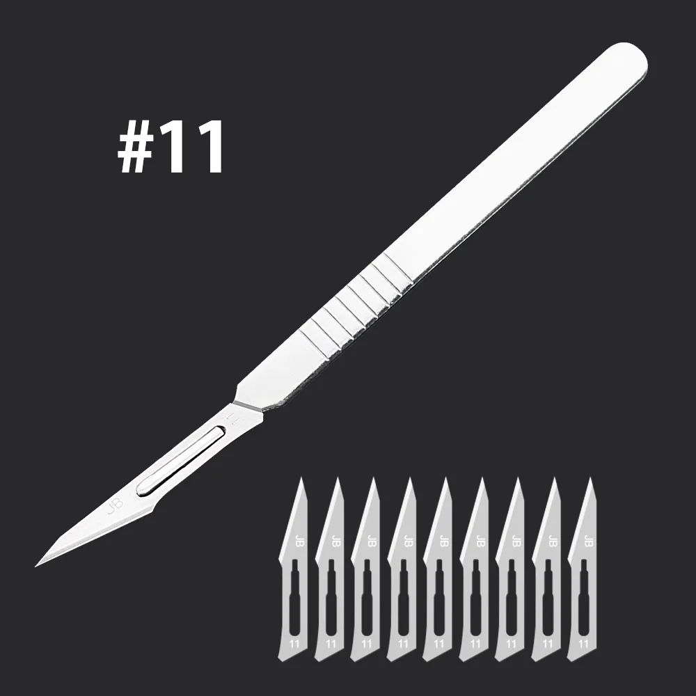 10pcs 11# Carbon Stainless Steel Knife Surgical Scalpel Blades +1pcs Handle Scalpel DIY Cutting Tool Animal Sculpture Carving
10pcs 11# Carbon Stainless Steel Knife Surgical Scalpel Blades +1pcs Handle Scalpel DIY Cutting Tool Animal Sculpture Carving
