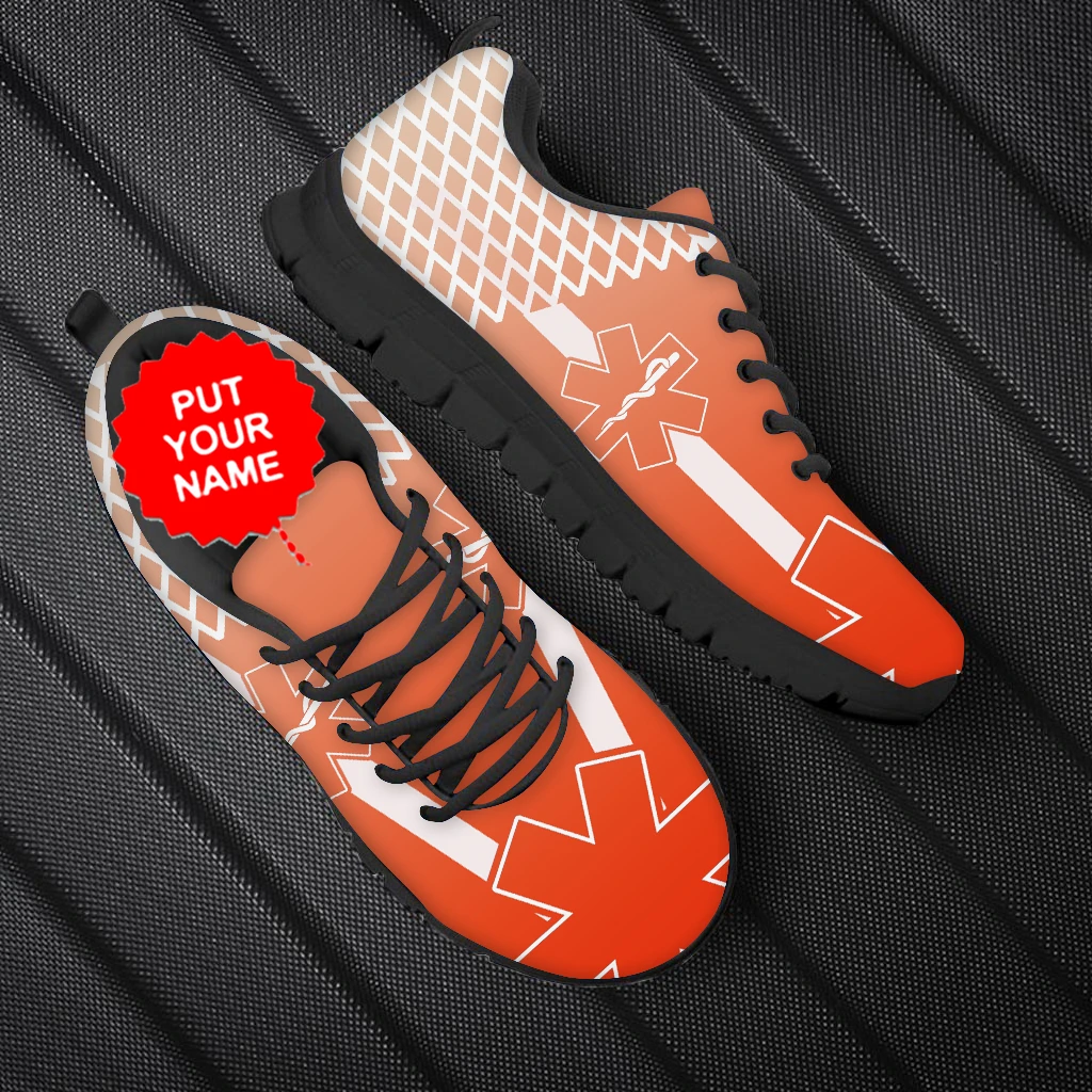 ELVISWORDS Orange White Gradient Paramedic EMT Nurse Print Women Flats Sneaker Fitness Walking Mesh Shoes Brand Designer Zapatos
ELVISWORDS Orange White Gradient Paramedic EMT Nurse Print Women Flats Sneaker Fitness Walking Mesh Shoes Brand Designer Zapatos