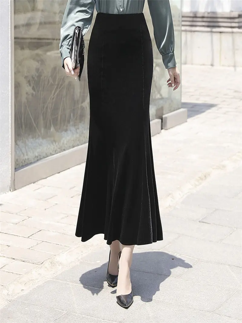 Gold Velvet Bag Hip Skirt Female 2022 Spring Autumn High Waist Skirt Women Clothing Black Elegant Fishtail Skirt aq141
Gold Velvet Bag Hip Skirt Female 2022 Spring Autumn High Waist Skirt Women Clothing Black Elegant Fishtail Skirt aq141