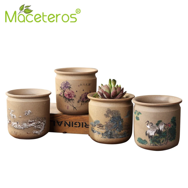 New Chinese Style Purple Sand Retro Ceramic Flower Pot Mini Breathable Succulent Flower Pot Gardening Home Decoration Supplies
New Chinese Style Purple Sand Retro Ceramic Flower Pot Mini Breathable Succulent Flower Pot Gardening Home Decoration Supplies