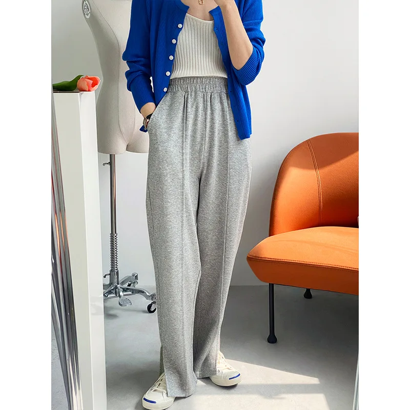 2021 Summer Casual Women Long Pants Dark Gray Split Wide Leg Pants Elastic High Waist Spring Floor Dragging Pants Sweat Pants
2021 Summer Casual Women Long Pants Dark Gray Split Wide Leg Pants Elastic High Waist Spring Floor Dragging Pants Sweat Pants
