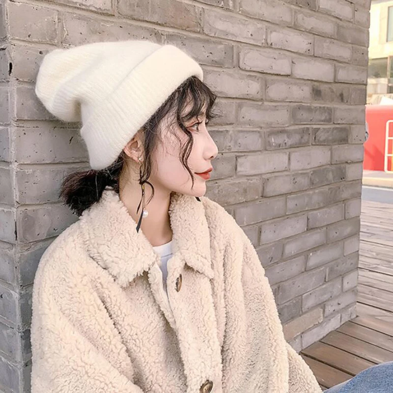 Winter Hats For Women Beanie Hat Rabbit fur Woman Hat Winter Beanies for Ladies Knitted Hat Cashmere Autumn Solid Bonnet 2020
Winter Hats For Women Beanie Hat Rabbit fur Woman Hat Winter Beanies for Ladies Knitted Hat Cashmere Autumn Solid Bonnet 2020
