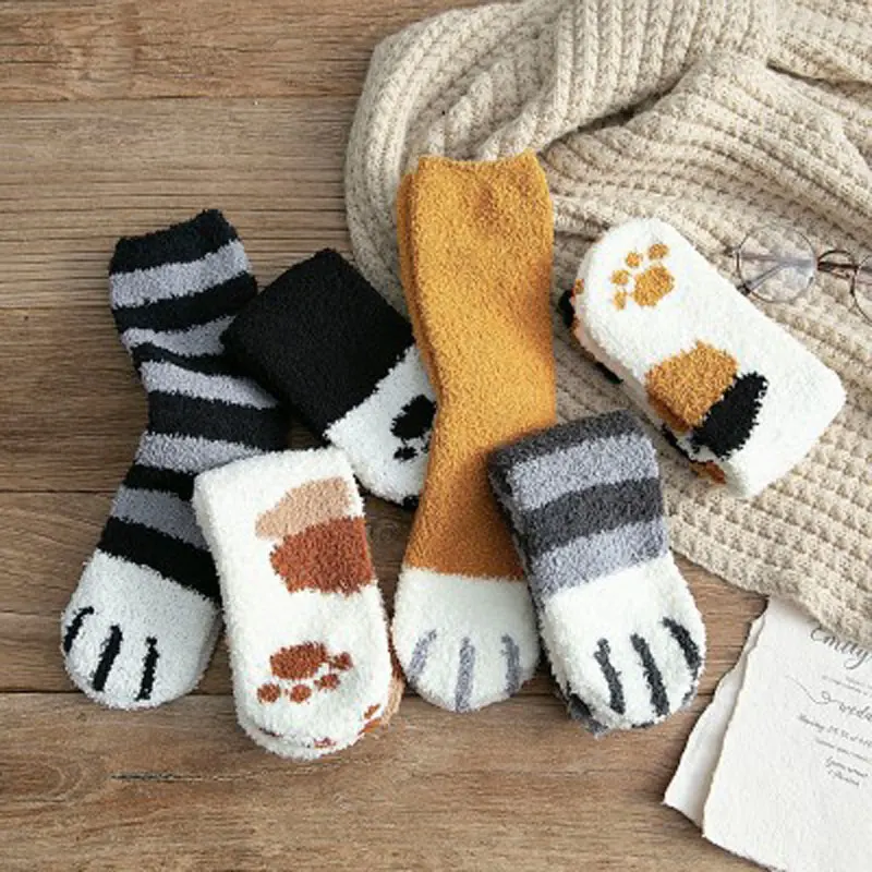 2019 Cute Plush Coral Fleece Socks Female Tube Socks Autumn Winter Cat Claws Thick Warm Sleeping Floor Sleep Socks
2019 Cute Plush Coral Fleece Socks Female Tube Socks Autumn Winter Cat Claws Thick Warm Sleeping Floor Sleep Socks