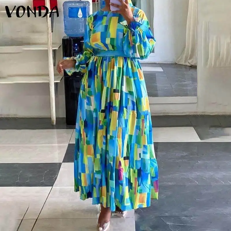 Holiday Maxi Dress 2022 VONDA Women Vintage Print Long Maxi Dress Beach Office Belt Pleated Long Sleeve Party Vestido
Holiday Maxi Dress 2022 VONDA Women Vintage Print Long Maxi Dress Beach Office Belt Pleated Long Sleeve Party Vestido