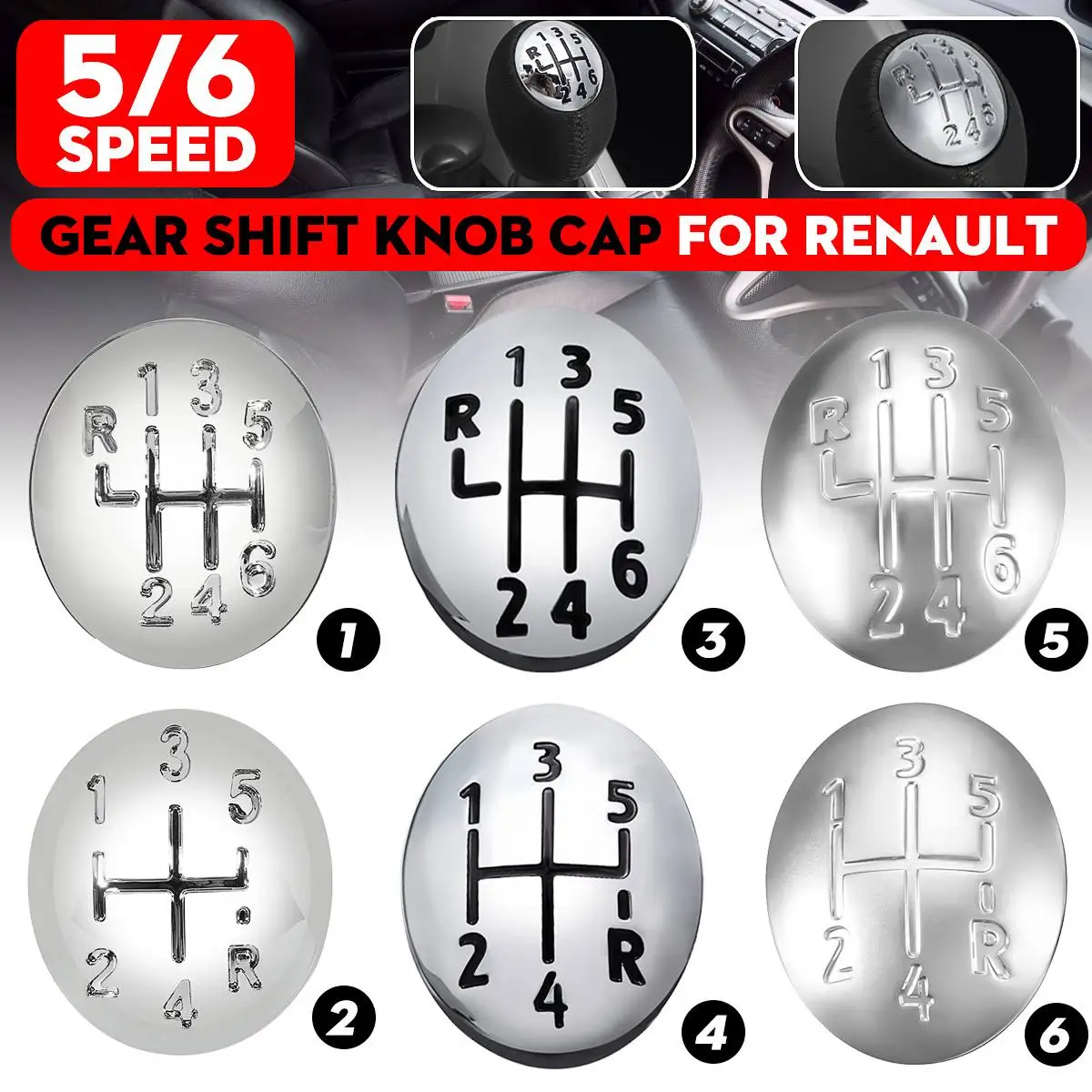 5/6 Speed Car Gear Shift Knob Cap Cover Gear Shifter Emblem Cap For Renault Clio Megane Scenic Twingo Laguna
5/6 Speed Car Gear Shift Knob Cap Cover Gear Shifter Emblem Cap For Renault Clio Megane Scenic Twingo Laguna