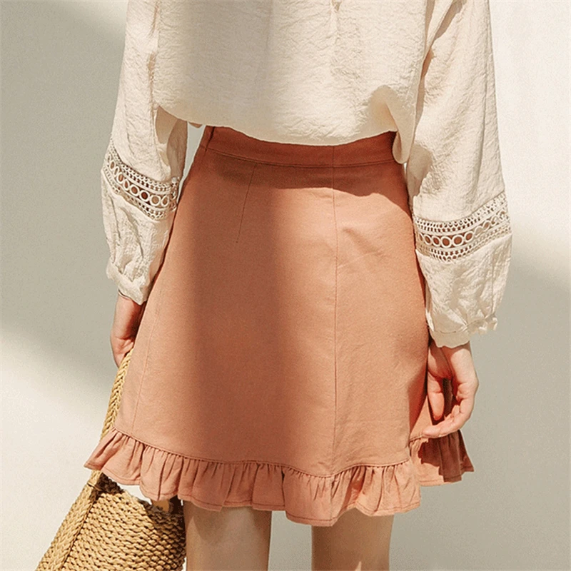 NEW Summer Sweet Ruffle Mini Skirt Women Casual Solid A-line Short Skirt Women Vintage High Waist Cotton Skirt
NEW Summer Sweet Ruffle Mini Skirt Women Casual Solid A-line Short Skirt Women Vintage High Waist Cotton Skirt