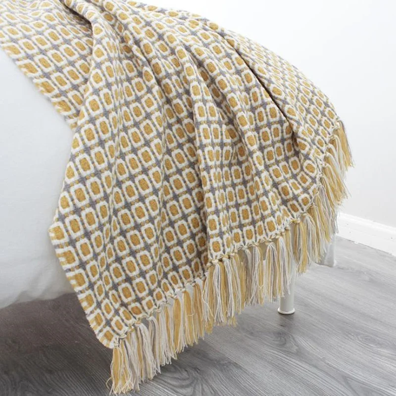 Yellow Plaid Stripe Sofa Thread Knitted Throw Blanket Bedspread on the Bed Sofa Travel TV Nap Blankets Soft Home Decor Tapestry
Yellow Plaid Stripe Sofa Thread Knitted Throw Blanket Bedspread on the Bed Sofa Travel TV Nap Blankets Soft Home Decor Tapestry