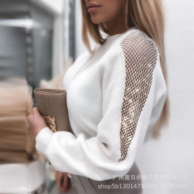 WEPBEL Spring Autumn Fashion Long Sleeve O-Neck Hollow Out Loose-Fit T-shirt Top Women's Sexy Solid Color Stitching T-shirt
WEPBEL Spring Autumn Fashion Long Sleeve O-Neck Hollow Out Loose-Fit T-shirt Top Women's Sexy Solid Color Stitching T-shirt