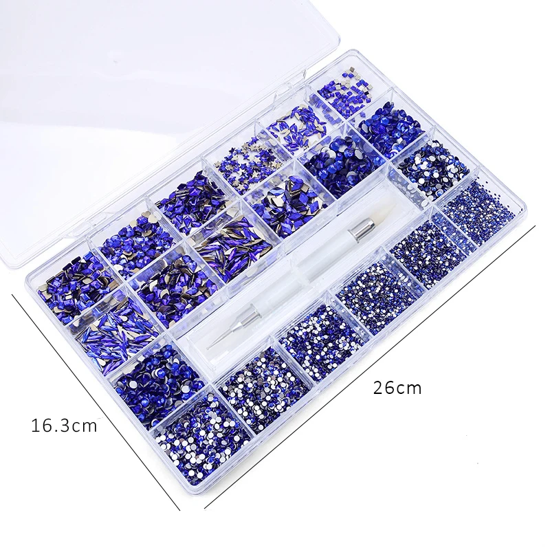 Wholesale Nail Art Rhinestone Set Multi Shape Crystal Flatback Non Hotfix Glass Diamond Sapphire Fancy Nail Decoration 10920Pcs
Wholesale Nail Art Rhinestone Set Multi Shape Crystal Flatback Non Hotfix Glass Diamond Sapphire Fancy Nail Decoration 10920Pcs
