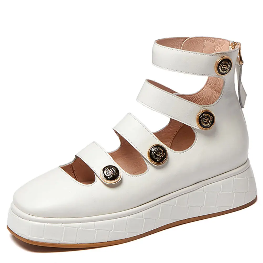 RIBETRINI Genuine Leather Women Solid Shoes Women Buckle Wedges Zipper Platform Marry Janes Pumps New Design Pumps
RIBETRINI Genuine Leather Women Solid Shoes Women Buckle Wedges Zipper Platform Marry Janes Pumps New Design Pumps