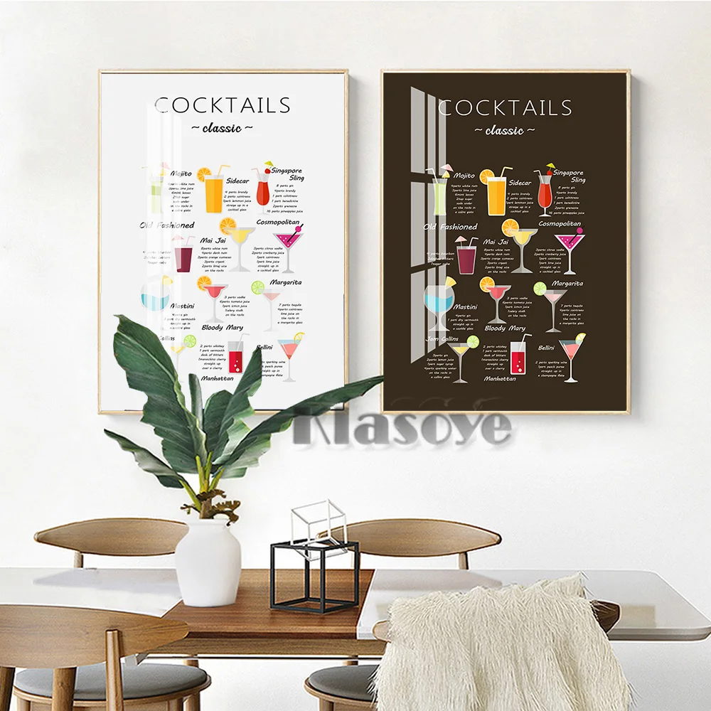 Classic Cocktail Recipe Prints Art Bar Pub Club Poster Wall Stickers Kitchen Decor Canvas Home Painting Living Room Decorate
Classic Cocktail Recipe Prints Art Bar Pub Club Poster Wall Stickers Kitchen Decor Canvas Home Painting Living Room Decorate
