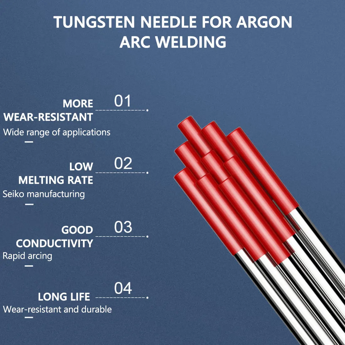 10pcs Tungsten Welding Electrodes 1.6mm/2.0mm/2.4mm/3.2mm TIG Welding Electrodes Red Head
10pcs Tungsten Welding Electrodes 1.6mm/2.0mm/2.4mm/3.2mm TIG Welding Electrodes Red Head