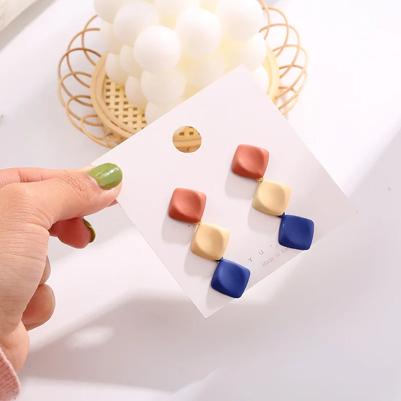 Colorful Geometric Dangle Earrings For Women Girl Statement Three Square Drop Fashion Earrings 2020 Female Wedding Jewelry
Colorful Geometric Dangle Earrings For Women Girl Statement Three Square Drop Fashion Earrings 2020 Female Wedding Jewelry