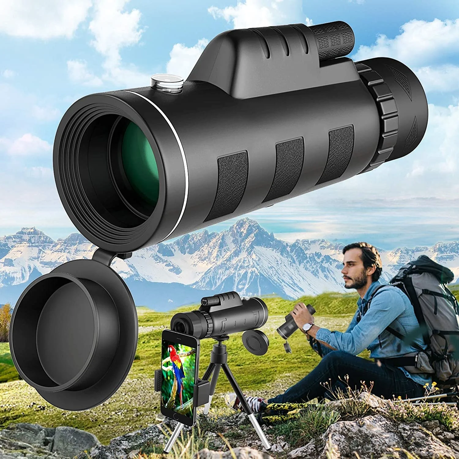 Монокулярный Starscope 40x60 HD, камера для телефона, зум-объектив с держателем смартфона, Телескопический штатив, водонепроницаемый Звездный приц...
Монокулярный Starscope 40x60 HD, камера для телефона, зум-объектив с держателем смартфона, Телескопический штатив, водонепроницаемый Звездный приц...