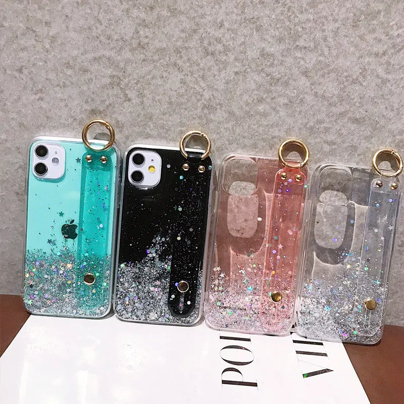 Bling Glitter Wrist Strap Phone Case For iPhone 12 11 Pro Max XR XS Max X 7 8 6S 6 Plus 12Mini 11Pro Soft Transparent Back Cover
Bling Glitter Wrist Strap Phone Case For iPhone 12 11 Pro Max XR XS Max X 7 8 6S 6 Plus 12Mini 11Pro Soft Transparent Back Cover