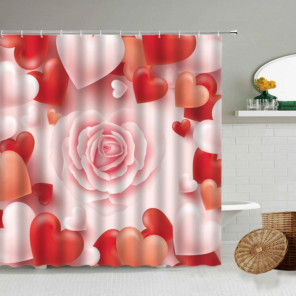 Pink Red Love Shower Curtain Rose Romantic Bathroom Waterproof Polyester Curtains Valentine's Day Happy Home Decoration Gift Set
Pink Red Love Shower Curtain Rose Romantic Bathroom Waterproof Polyester Curtains Valentine's Day Happy Home Decoration Gift Set