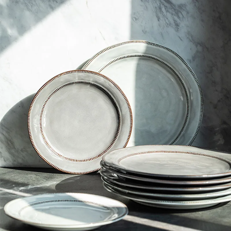 ANTOWALL Plates Art and Retro Designed Dishes Wholesale Ceramic Pottery Dinner Steak Plates Set
ANTOWALL Plates Art and Retro Designed Dishes Wholesale Ceramic Pottery Dinner Steak Plates Set