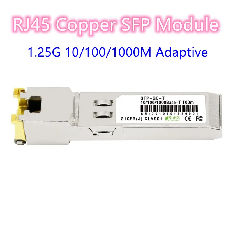 1.25G SFP RJ45 Module 1000Mbps SFP to RJ45 Copper SFP Transceiver Compatible For Cisco Mikrotik TP-Link Gigabit Ethernet Switch
1.25G SFP RJ45 Module 1000Mbps SFP to RJ45 Copper SFP Transceiver Compatible For Cisco Mikrotik TP-Link Gigabit Ethernet Switch